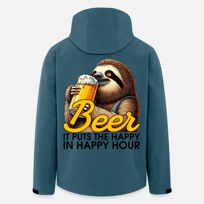 Happy Hour Bier Faultier Geschenk - Recycelte Männer Softshell-Jacke von Stanley/Stella - Dunkles Petrol