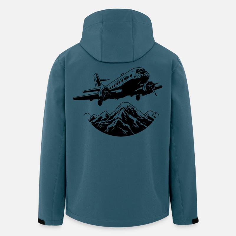 Flugzeug Grafik - Recycelte Männer Softshell-Jacke von Stanley/Stella - Dunkles Petrol