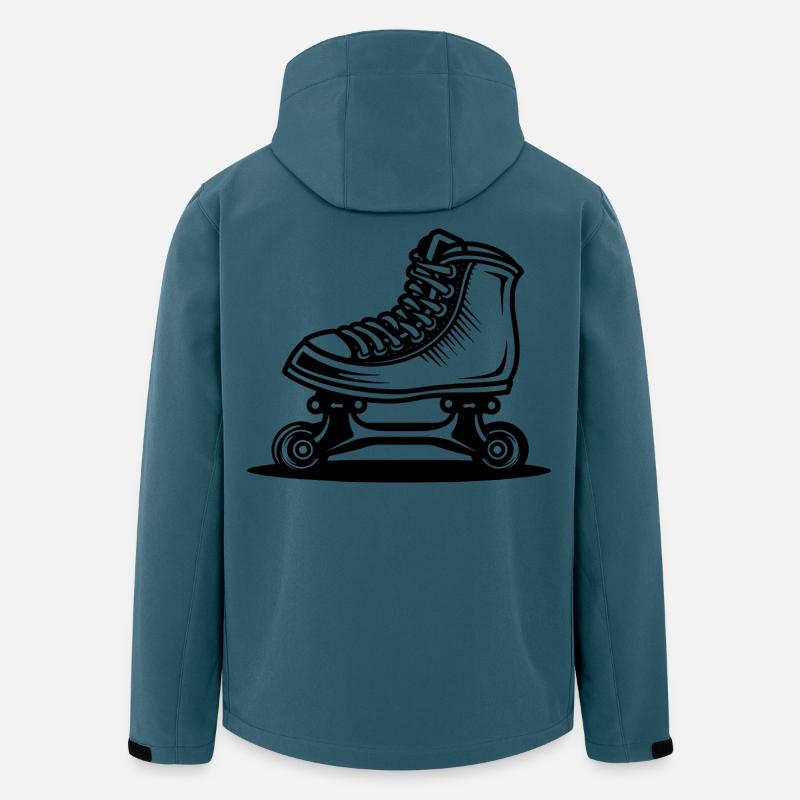 Roller Skates Zeichnung - Recycelte Männer Softshell-Jacke von Stanley/Stella - Dunkles Petrol