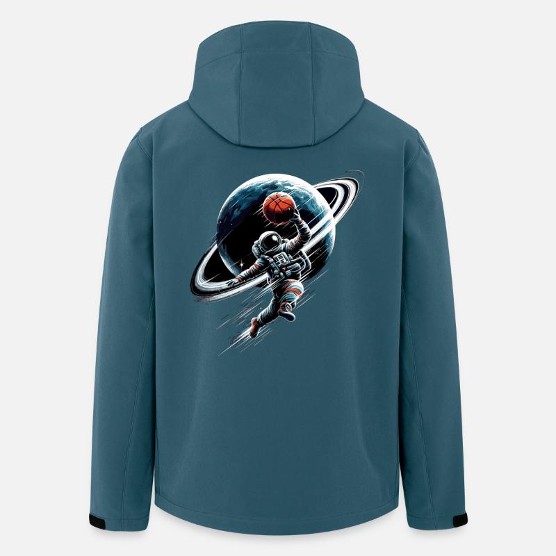 Basketball Astronaut Raumfahrer Geschenk - Recycelte Männer Softshell-Jacke von Stanley/Stella - Dunkles Petrol
