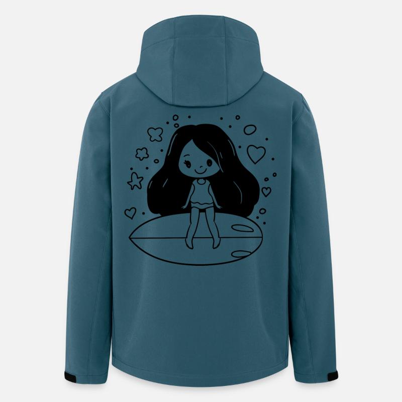 Cartoon Surferin - Recycelte Männer Softshell-Jacke von Stanley/Stella - Dunkles Petrol