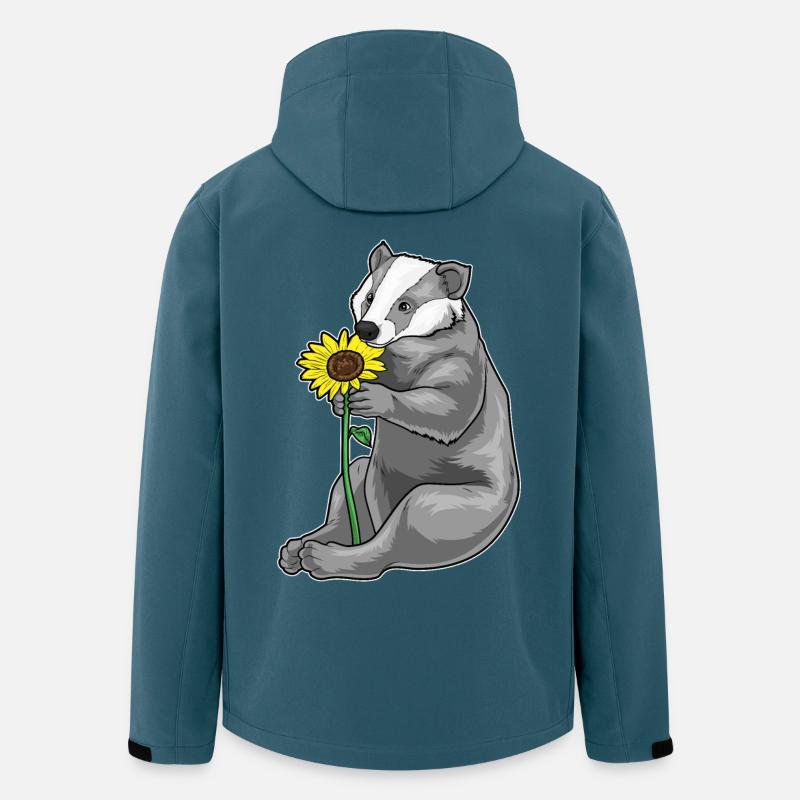 Badger Sunflower Flowers - Men’s Recycled Softshell Jacket by Stanley/Stella - stargazer