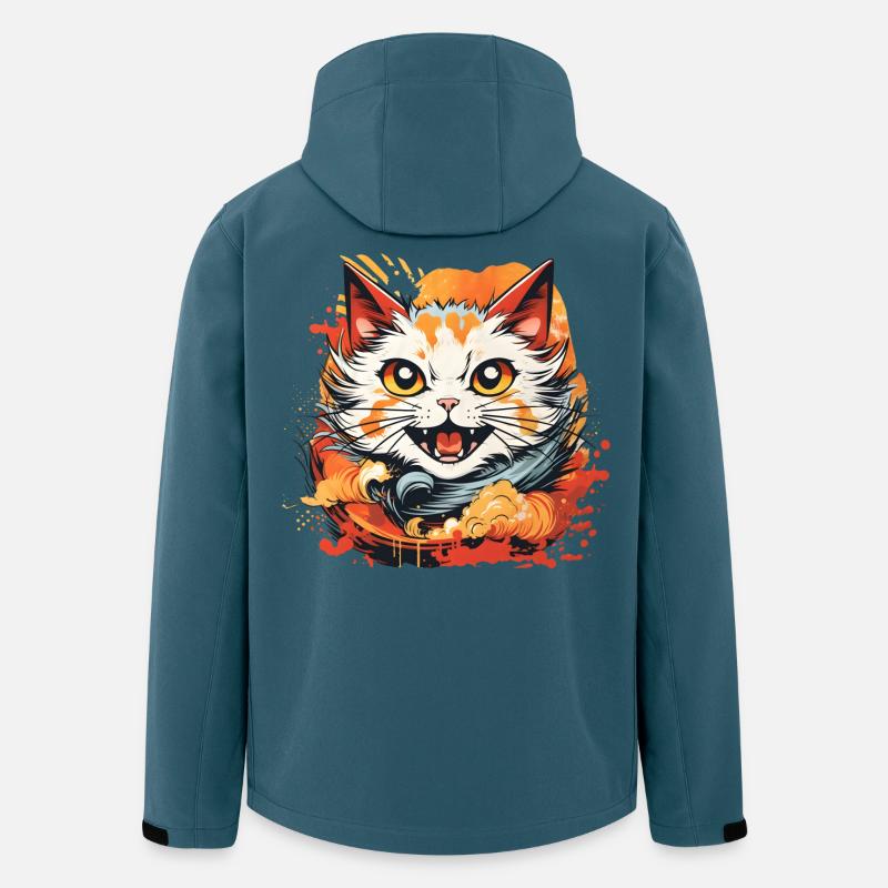 Katze Anime Stil - Recycelte Männer Softshell-Jacke von Stanley/Stella - Dunkles Petrol