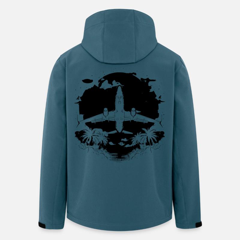 Luftfahrzeug Grafik - Recycelte Männer Softshell-Jacke von Stanley/Stella - Dunkles Petrol