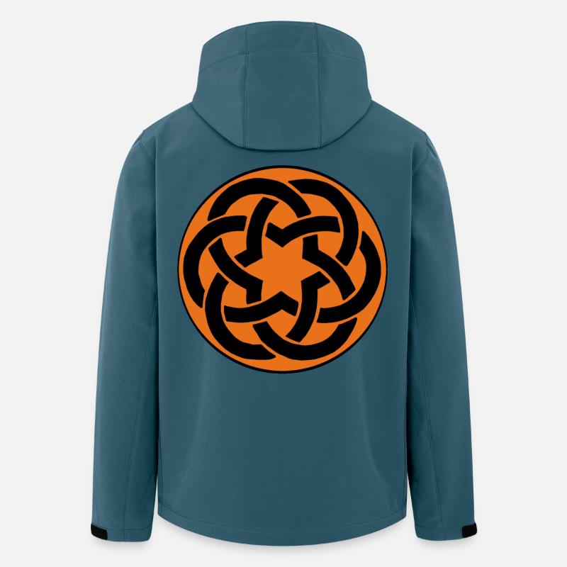 Orangefarbener keltischer Stern - Recycelte Männer Softshell-Jacke von Stanley/Stella - Dunkles Petrol
