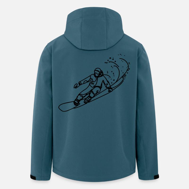 Snowboarder Zeichnung - Recycelte Männer Softshell-Jacke von Stanley/Stella - Dunkles Petrol