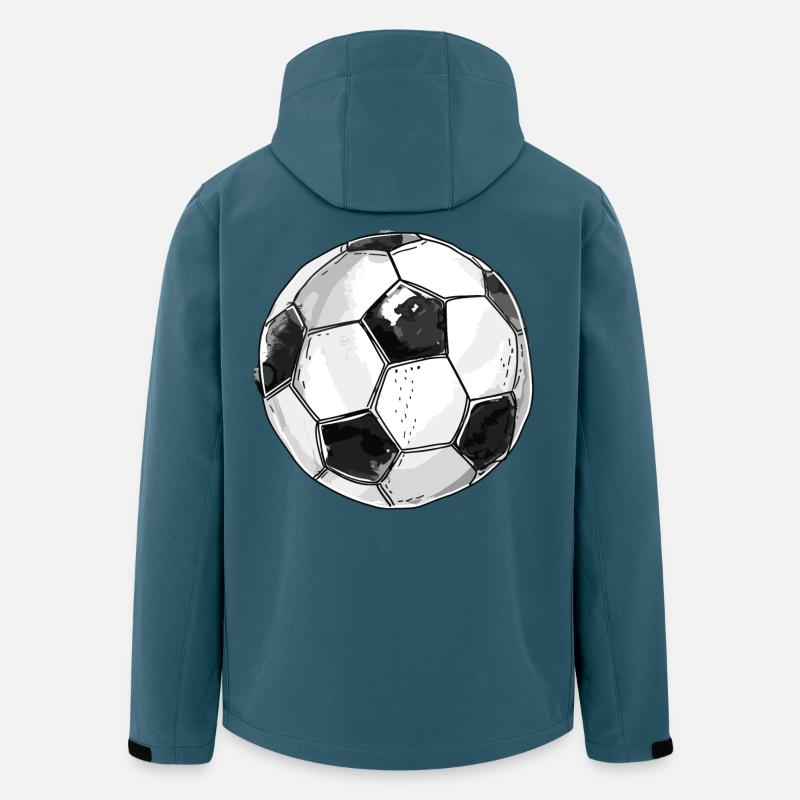 Fußball Grafik Retro - Recycelte Männer Softshell-Jacke von Stanley/Stella - Dunkles Petrol