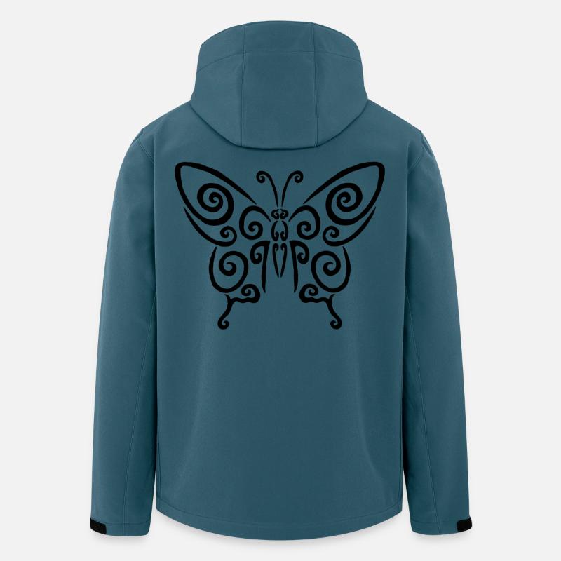 Symbol eines schwarzen Schmetterlings - Recycelte Männer Softshell-Jacke von Stanley/Stella - Dunkles Petrol