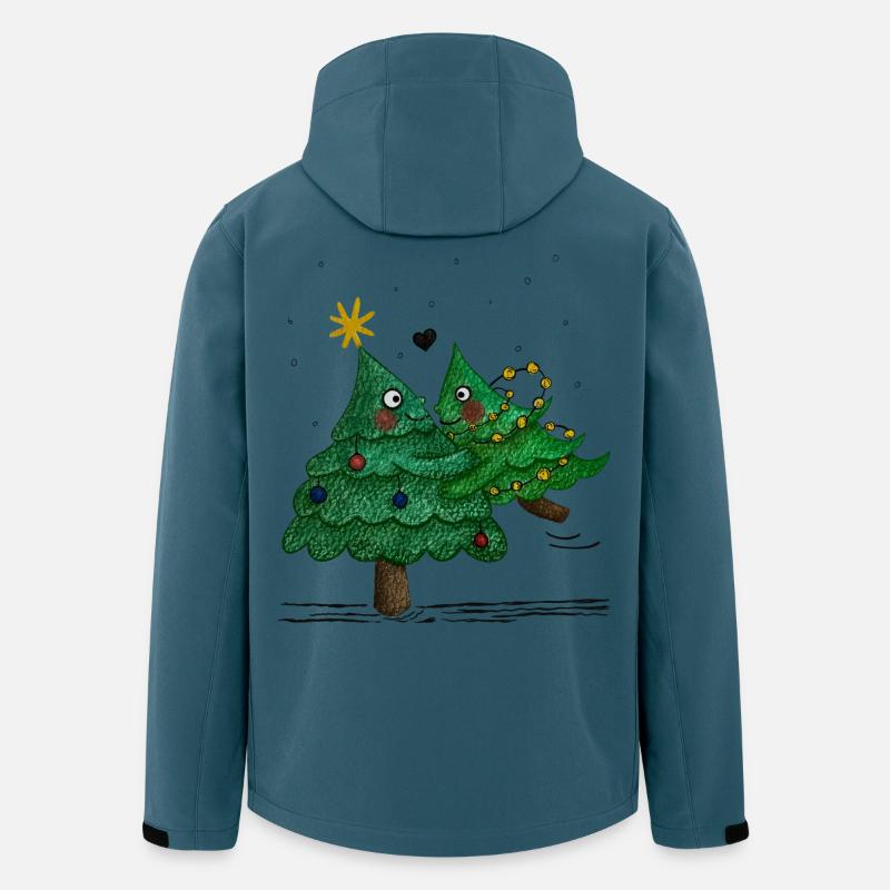 De jolis sapins de Noël - Veste softshell homme en polyester recyclé Stanley/Stella - bleu pétrole foncé