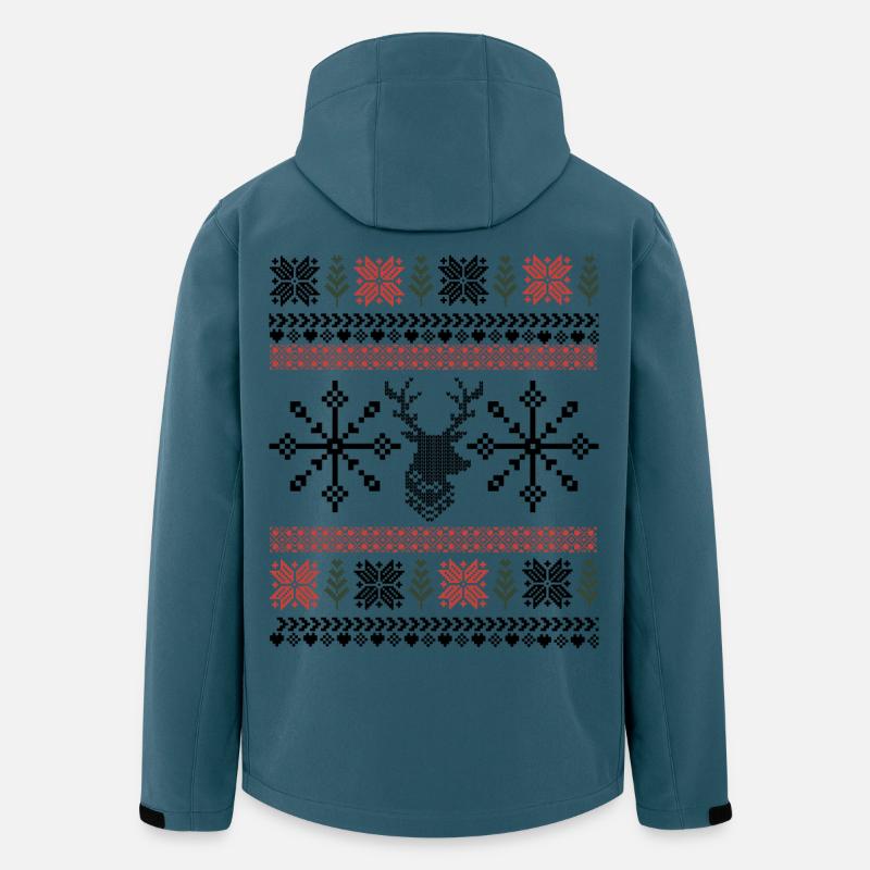Retro Christmas Pixel Pattern - Men’s Recycled Softshell Jacket by Stanley/Stella - stargazer