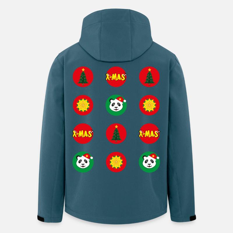 Pandas mit Apps, lustiger Weihnachtsspaß. - Recycelte Männer Softshell-Jacke von Stanley/Stella - Dunkles Petrol