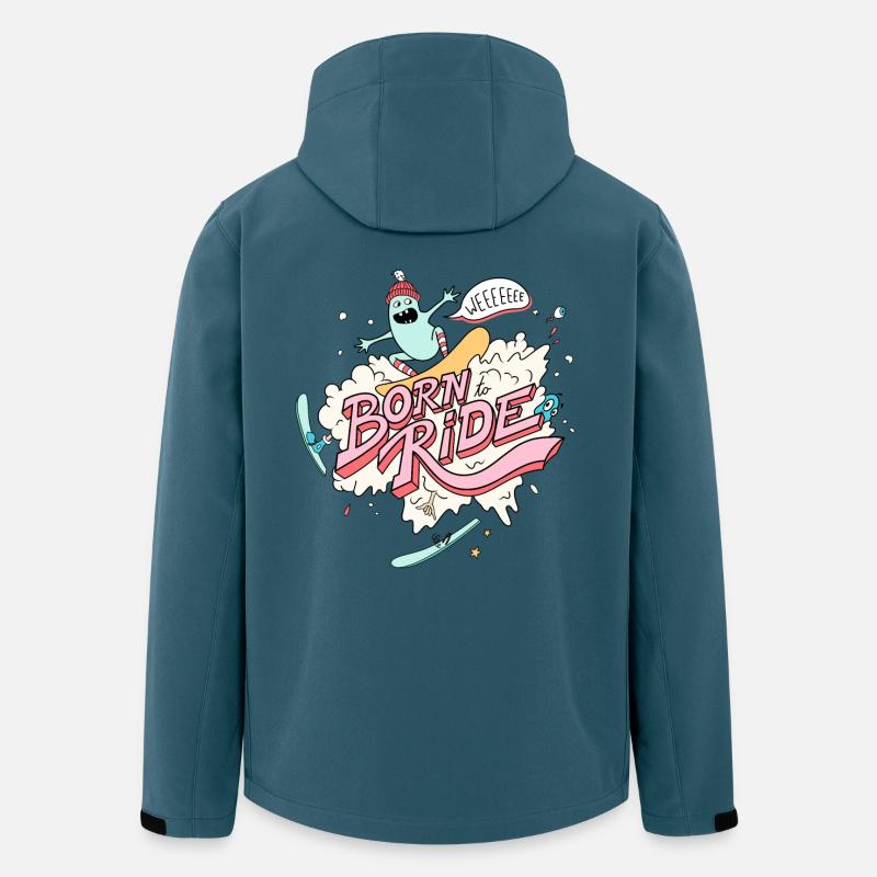 Born To Ride - Snowboard - Recycelte Männer Softshell-Jacke von Stanley/Stella - Dunkles Petrol