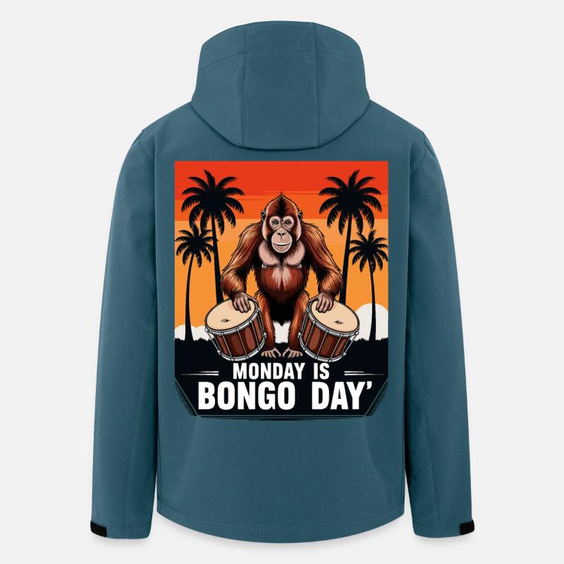 Affen Bongo Trommler - Recycelte Männer Softshell-Jacke von Stanley/Stella - Dunkles Petrol