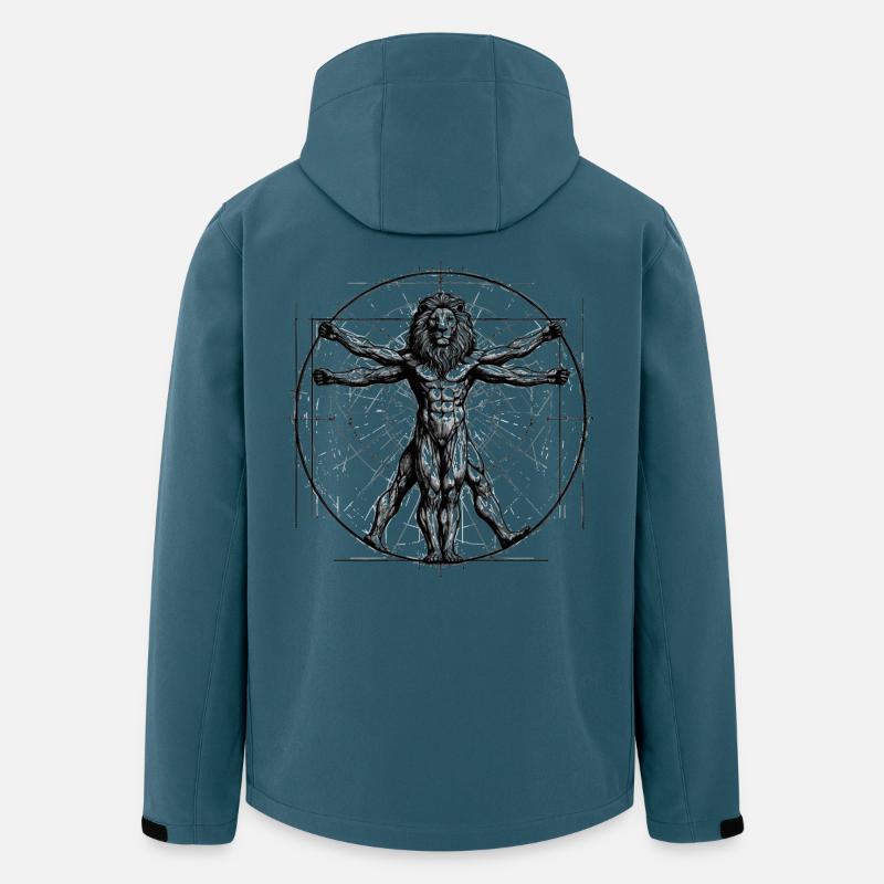 Vitruvian Lion Sketch Drawing Gift - Men’s Recycled Softshell Jacket by Stanley/Stella - stargazer