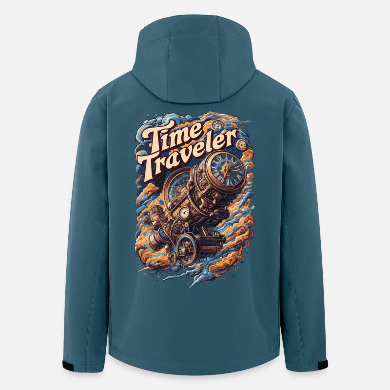 Zeitreisender Steampunk Uhr Abenteuer Design - Recycelte Männer Softshell-Jacke von Stanley/Stella - Dunkles Petrol