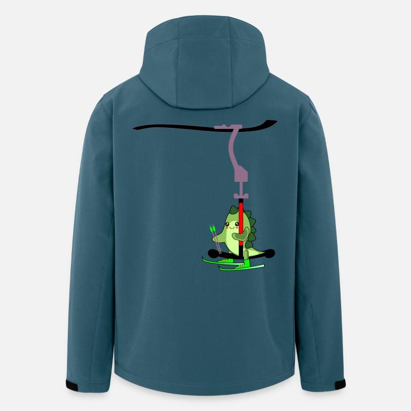 SKILIFT KINDER SKIFAHREN DINOSAURIER - Recycelte Männer Softshell-Jacke von Stanley/Stella - Dunkles Petrol