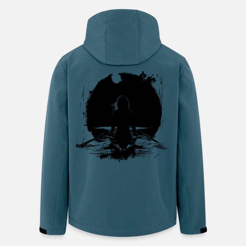 Weiblicher Ruderer Zeichnung - Recycelte Männer Softshell-Jacke von Stanley/Stella - Dunkles Petrol