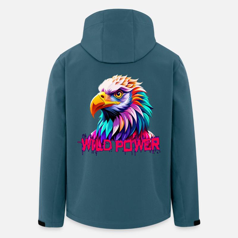 Adler Wild Power - Recycelte Männer Softshell-Jacke von Stanley/Stella - Dunkles Petrol