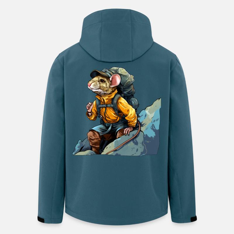 Ratten Bergsteiger / Wandern Ratte - Recycelte Männer Softshell-Jacke von Stanley/Stella - Dunkles Petrol
