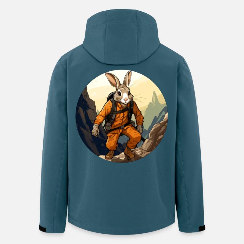 Hasen Wandern / Bergsteiger Hase - Recycelte Männer Softshell-Jacke von Stanley/Stella - Dunkles Petrol