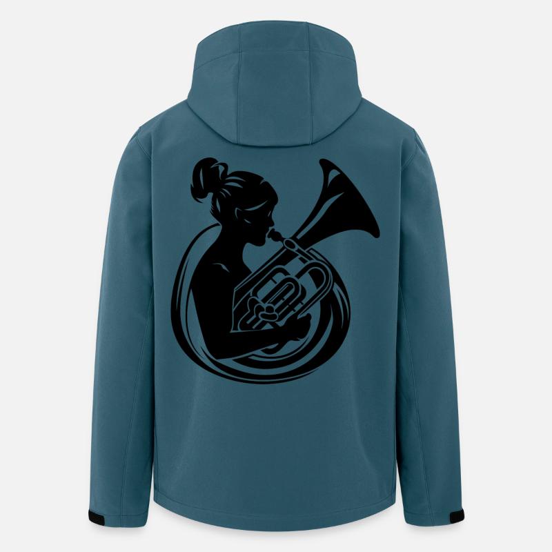 Tuba Mädchen Zeichnung - Recycelte Männer Softshell-Jacke von Stanley/Stella - Dunkles Petrol