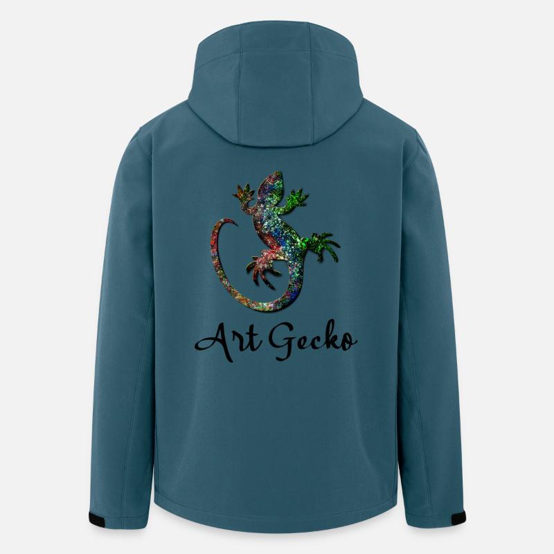 Bunter Gecko - Art Gecko - Recycelte Männer Softshell-Jacke von Stanley/Stella - Dunkles Petrol