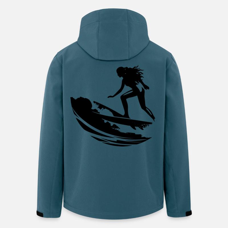 Weiblicher Surfer - Recycelte Männer Softshell-Jacke von Stanley/Stella - Dunkles Petrol