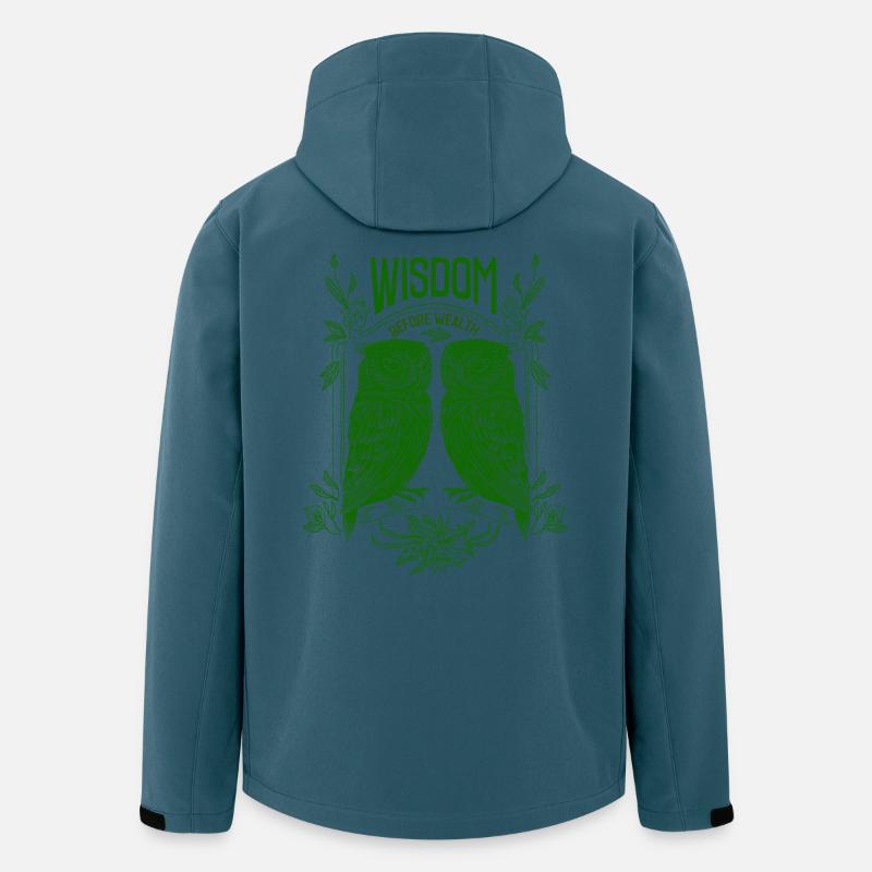 Wisdom Before Wealth – Symbolische Eulen - Recycelte Männer Softshell-Jacke von Stanley/Stella - Dunkles Petrol