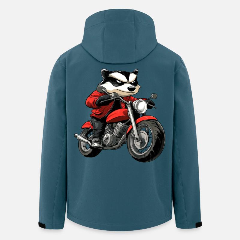 Dachse Motorrad / Motorradfahrer Dachs - Recycelte Männer Softshell-Jacke von Stanley/Stella - Dunkles Petrol