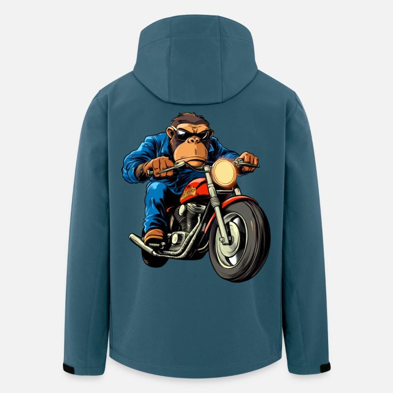 Motorradfahrer Affe - Recycelte Männer Softshell-Jacke von Stanley/Stella - Dunkles Petrol