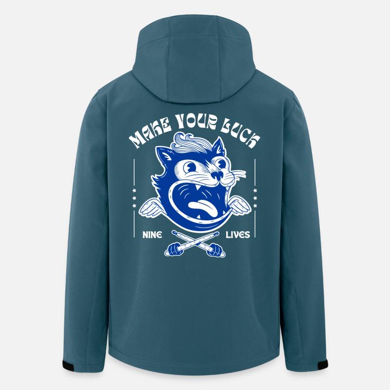 Make Your Luck – Wildes Katzenmotiv - Recycelte Männer Softshell-Jacke von Stanley/Stella - Dunkles Petrol