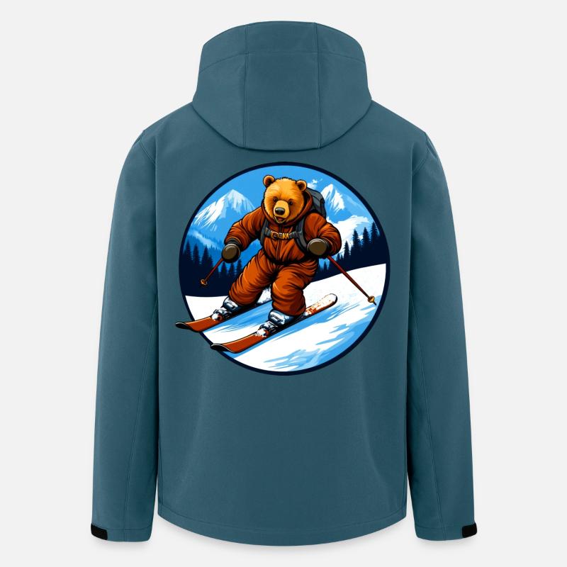 Ski Bären - Recycelte Männer Softshell-Jacke von Stanley/Stella - Dunkles Petrol