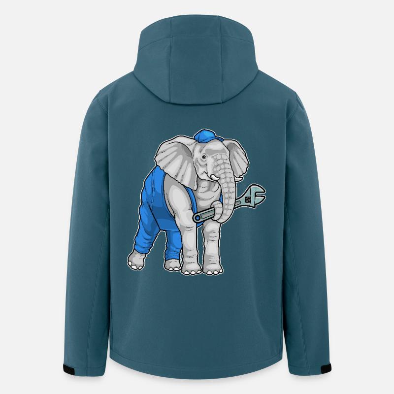 Clé mécanique éléphant - Veste softshell homme en polyester recyclé Stanley/Stella - bleu pétrole foncé