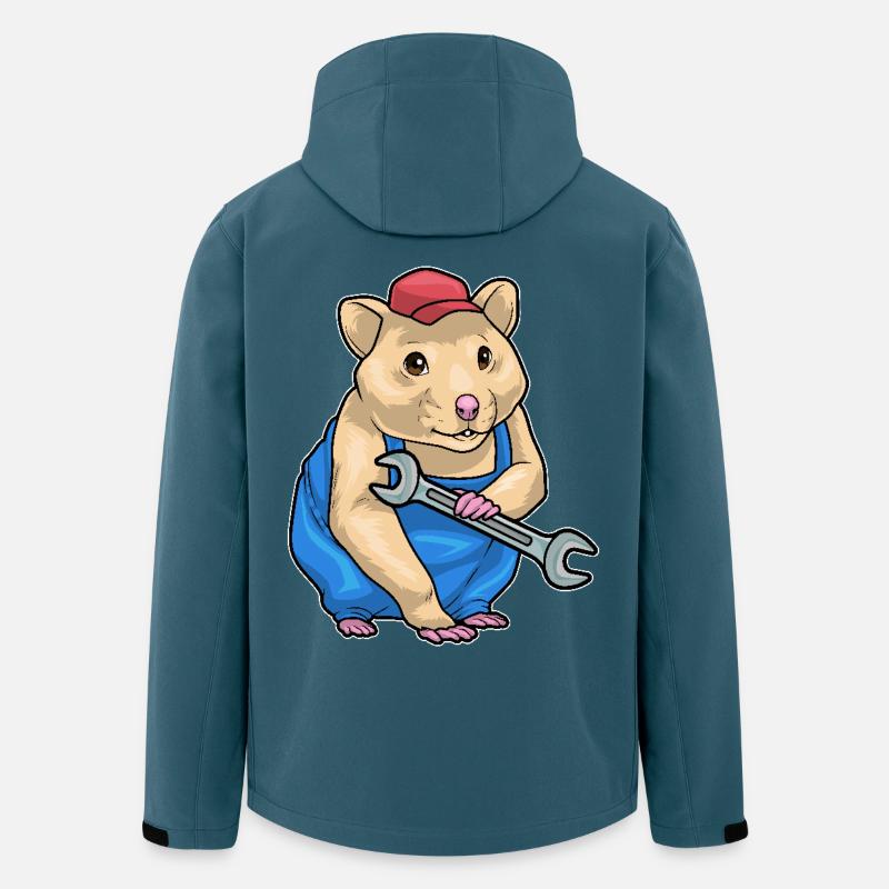 Clé mécanique hamster - Veste softshell homme en polyester recyclé Stanley/Stella - bleu pétrole foncé