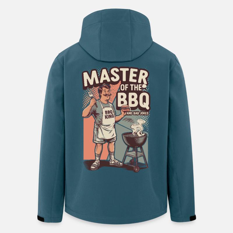 Retro BBQ Master Lustiger Grill König - Recycelte Männer Softshell-Jacke von Stanley/Stella - Dunkles Petrol