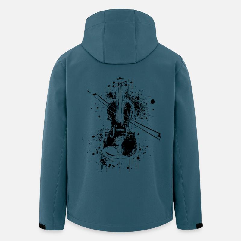 Geige Zeichnung - Recycelte Männer Softshell-Jacke von Stanley/Stella - Dunkles Petrol