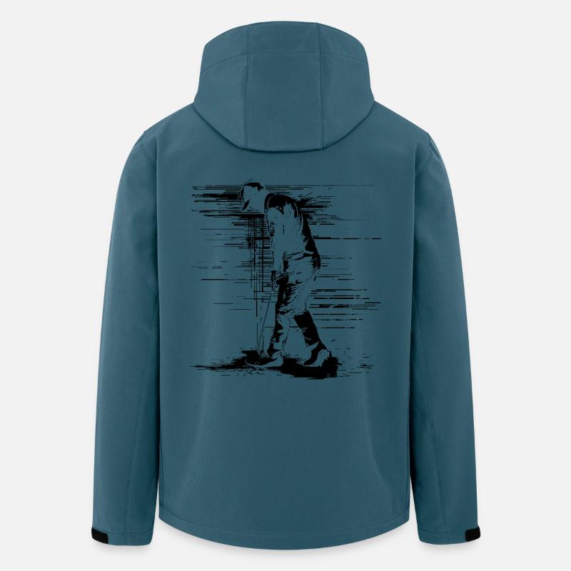 Golfer Zeichnung - Recycelte Männer Softshell-Jacke von Stanley/Stella - Dunkles Petrol