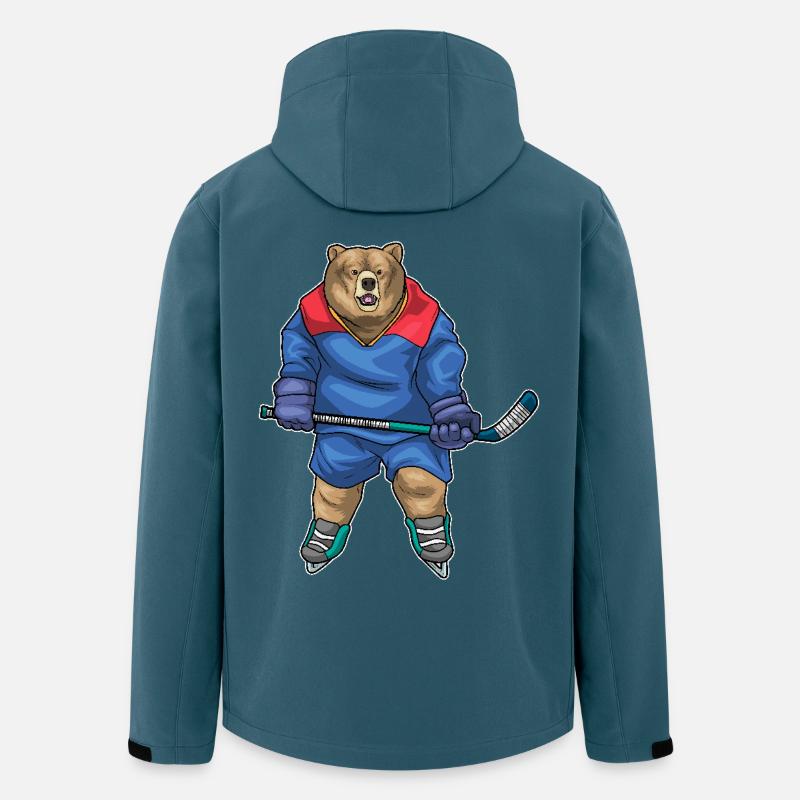 Bär Eishockey Eishockeyschläger - Recycelte Männer Softshell-Jacke von Stanley/Stella - Dunkles Petrol