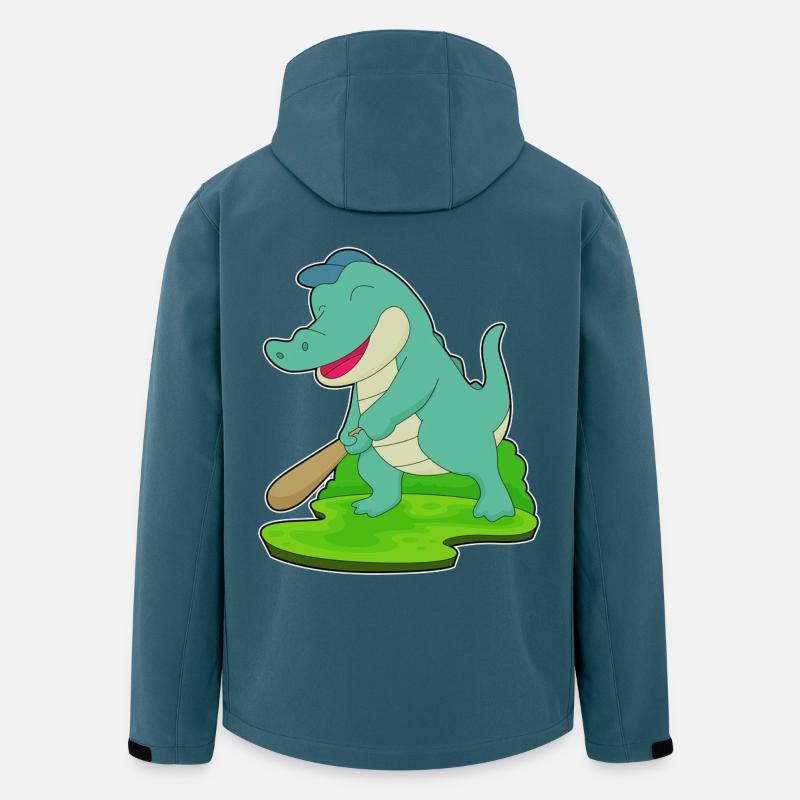 Krokodil Baseball Baseballschläger - Recycelte Männer Softshell-Jacke von Stanley/Stella - Dunkles Petrol