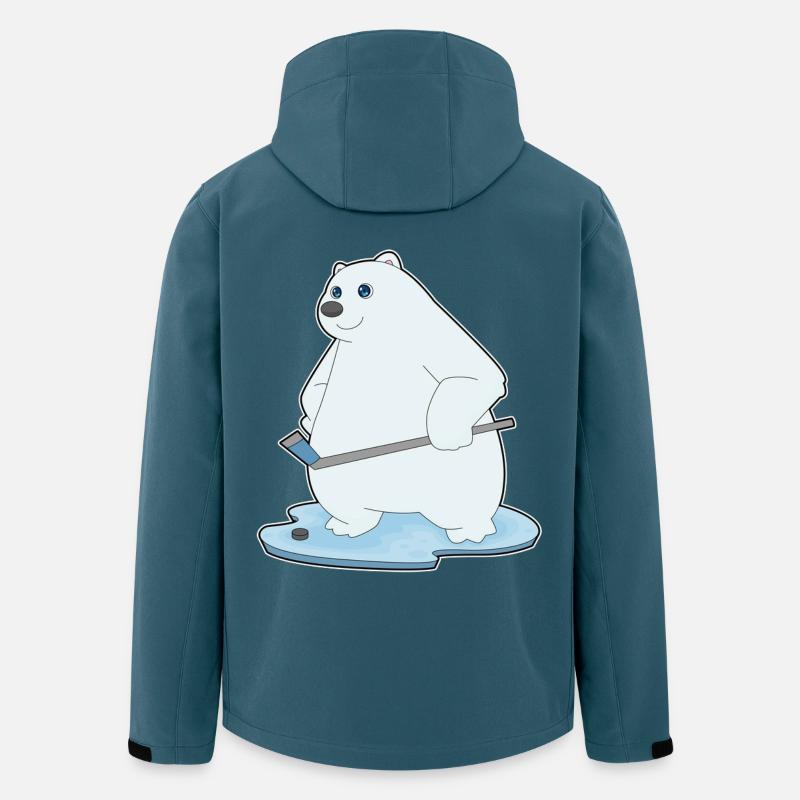 Eisbär Eishockey Eishockeyschläger - Recycelte Männer Softshell-Jacke von Stanley/Stella - Dunkles Petrol