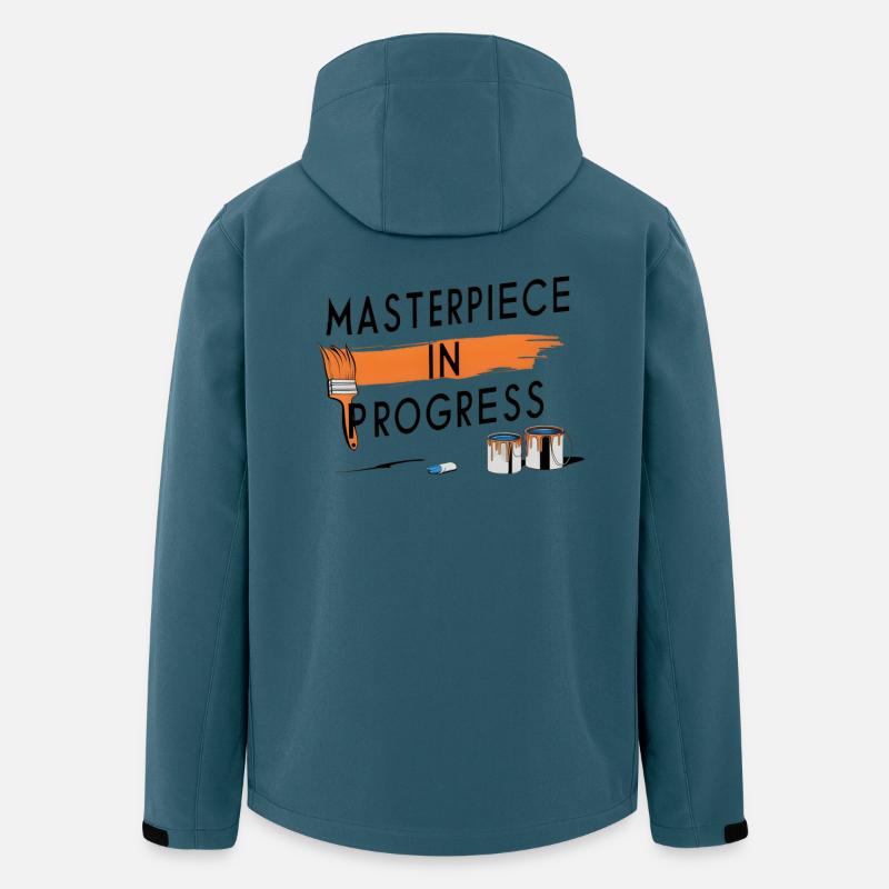 Masterpiece in Progress - Recycelte Männer Softshell-Jacke von Stanley/Stella - Dunkles Petrol