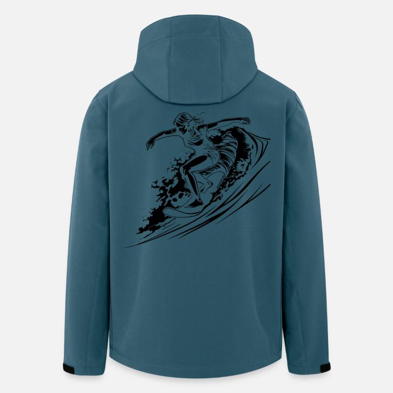 Surfen Mädchen - Recycelte Männer Softshell-Jacke von Stanley/Stella - Dunkles Petrol