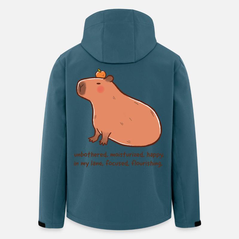 Entspanntes Capybara – Flourishing Mood - Recycelte Männer Softshell-Jacke von Stanley/Stella - Dunkles Petrol