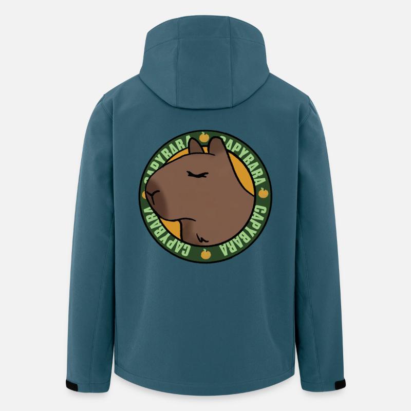 Entspannte Capybara – Chilled Vibes - Recycelte Männer Softshell-Jacke von Stanley/Stella - Dunkles Petrol