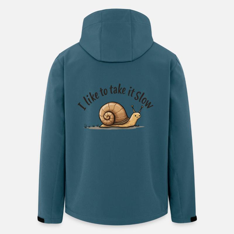 Langsame Schnecke „Nimm es langsam“ - Recycelte Männer Softshell-Jacke von Stanley/Stella - Dunkles Petrol