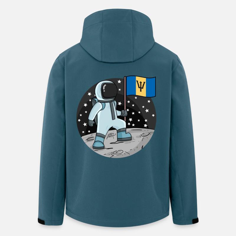Drapeau astronaute Barbade - Veste softshell homme en polyester recyclé Stanley/Stella - bleu pétrole foncé