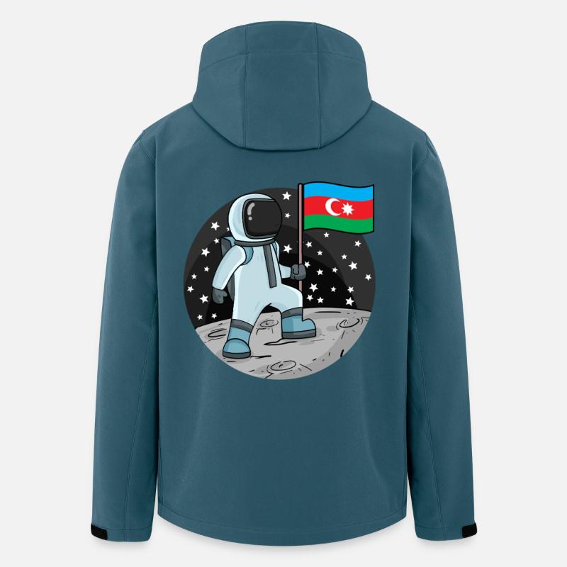 Astronaut Fahne Aserbaidschan - Recycelte Männer Softshell-Jacke von Stanley/Stella - Dunkles Petrol
