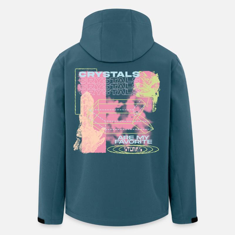 Les cristaux sont ma vibration préférée - Veste softshell homme en polyester recyclé Stanley/Stella - bleu pétrole foncé