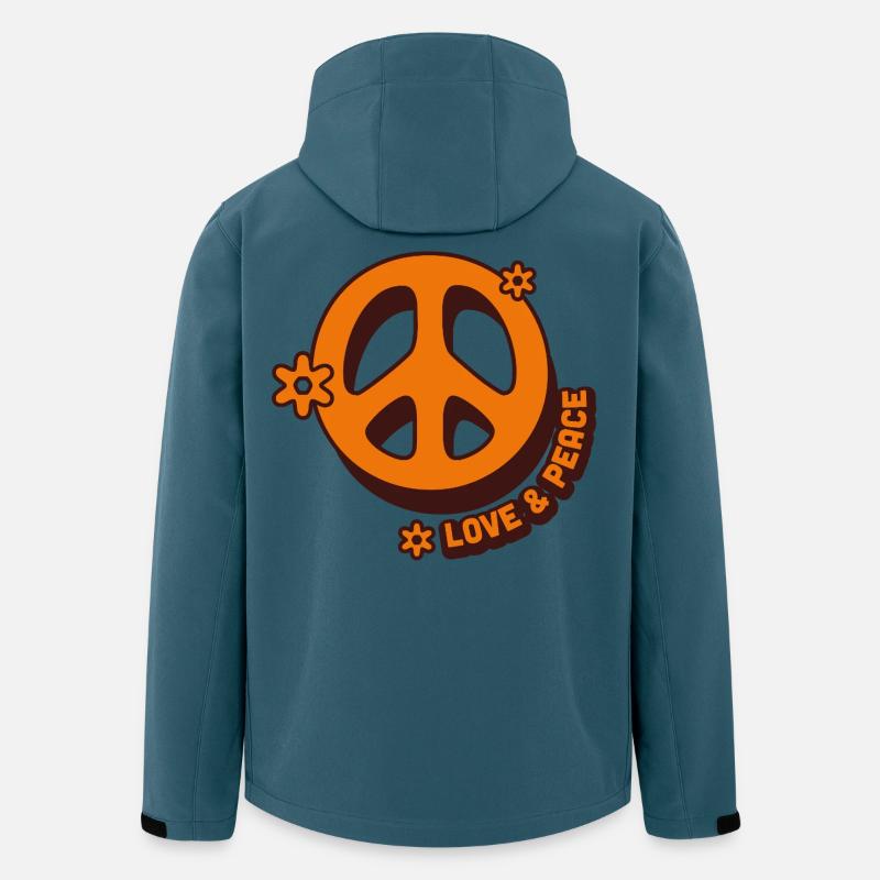 Love & Peace – Retro Hippie Style - Recycelte Männer Softshell-Jacke von Stanley/Stella - Dunkles Petrol