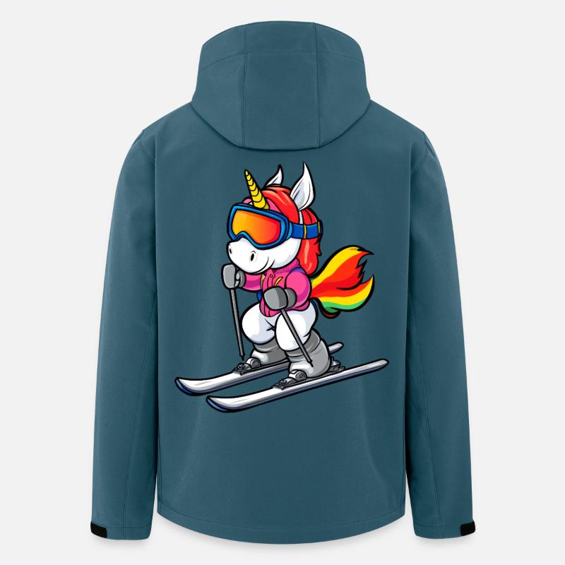 Licorne de ski - Veste softshell homme en polyester recyclé Stanley/Stella - bleu pétrole foncé